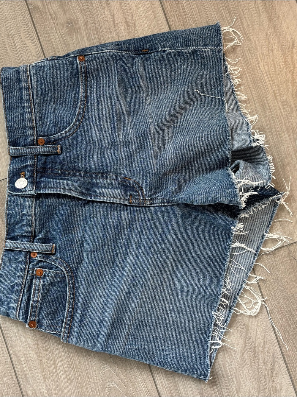 Madewell Raw-Hem Blue Denim Jean Shorts